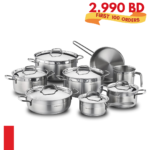Korkmaz Alfa Grande 14 Pcs Stainless Steel Cookware Set